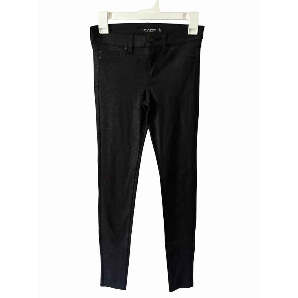 Liverpool Black Skinny Zip‑Front Pants – Women’s Size 0, Excellent Condition